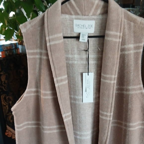 NWT Rachel Zoe Beige Striped Vest - Picture 6 of 6